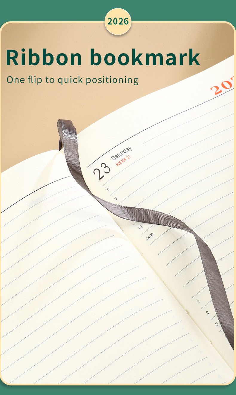 Blue 2026 A5 English Daily Planner Notebook 365-Day Schedule Book for Monthly & Annual Planning