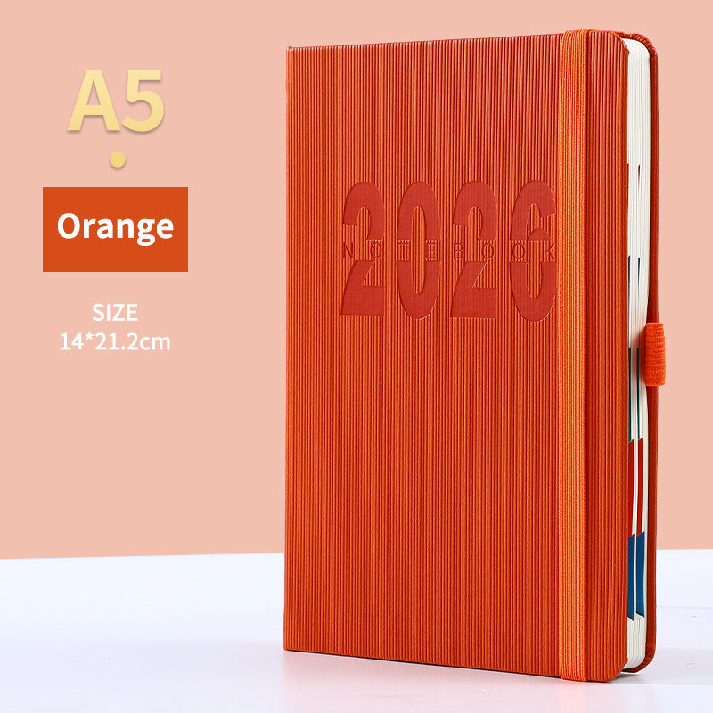 Orange 2026 A5 English Daily Planner Notebook 365-Day Schedule Book for Monthly &amp; Annual Planning