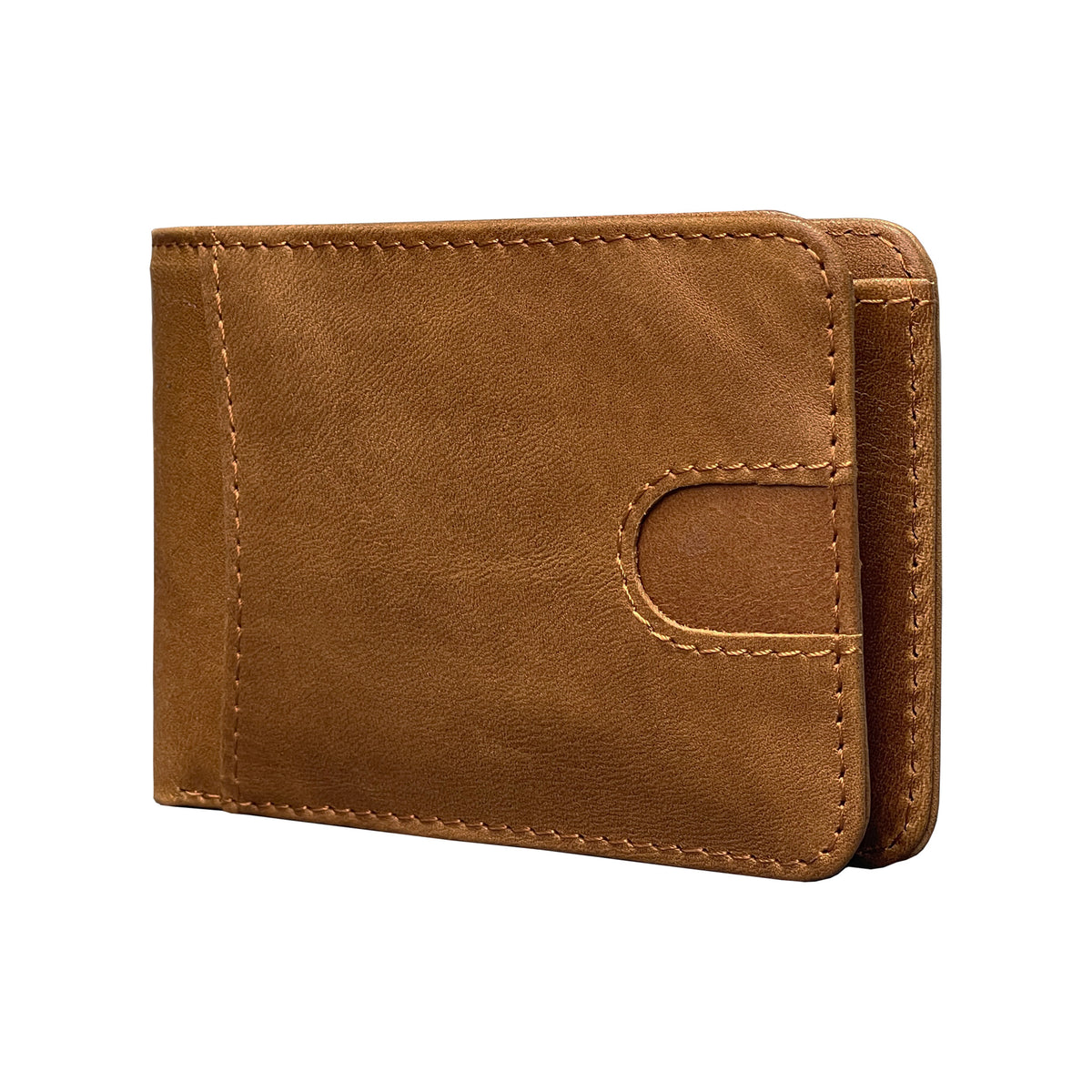 Brown Men's Genuine Leather Wallet Vintage Casual Short Bi-fold Cowhide Money Clip Card Holder