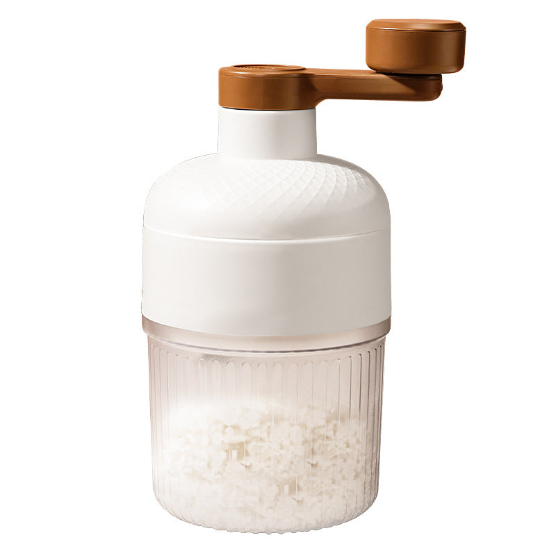 Manual Ice Shaver Machine Portable Hand-Crank Snow Cone Maker for Home Use with 2 Ice Cube Molds