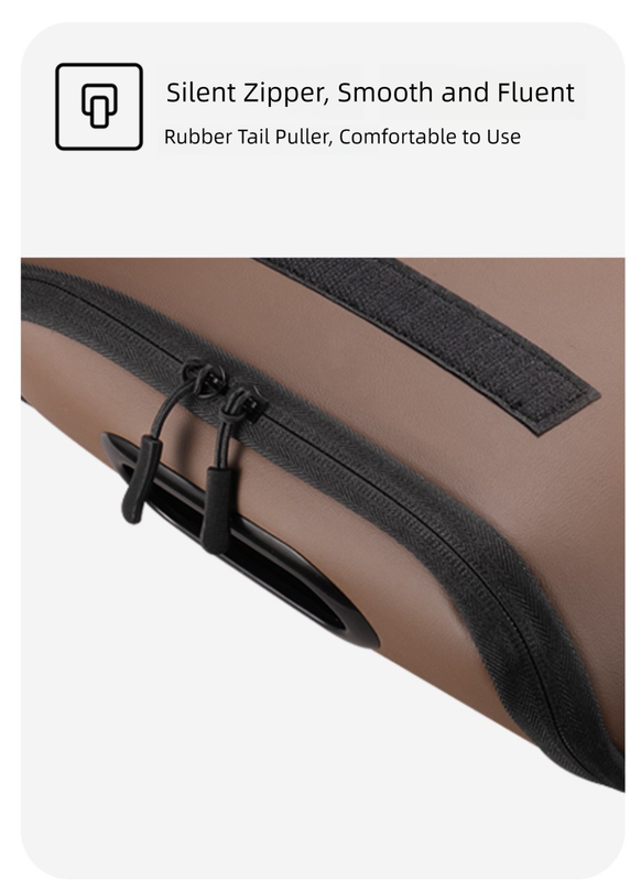 Brown Premium Car Under-Seat Shoe Organiser Box - PVC Leather Storage Case with Anti-Slip Velcro Fixation - Space Saving Vehicle Interior Solution