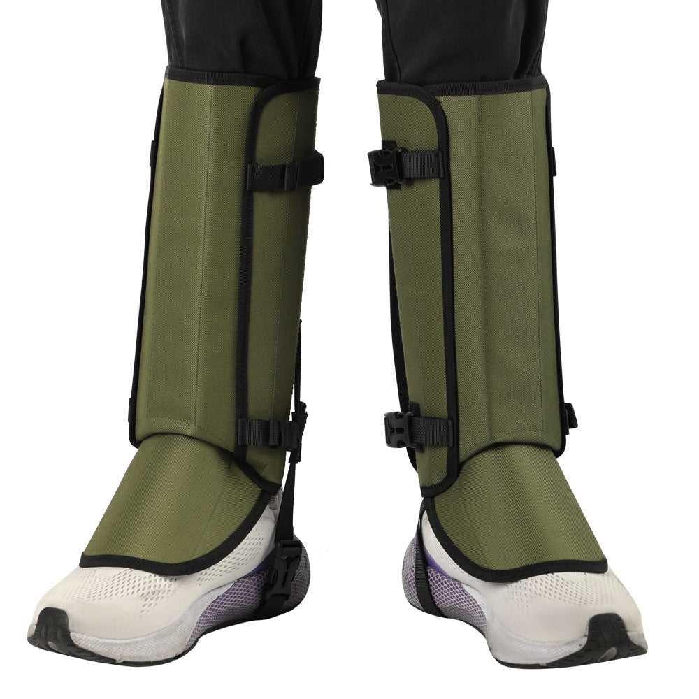 Green Outdoor Waterproof Leg Gaiters - Anti-Snake Bite &amp; Scratch Protection Boot Covers - Breathable Nylon Oxford Leg Guards for Hiking Camping