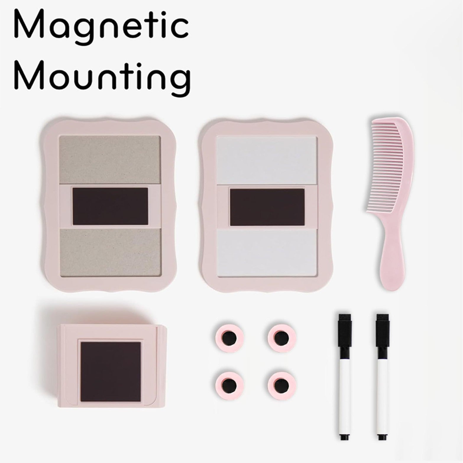 10-Piece Pink Magnetic Locker Organiser Set - Mirror, Whiteboard, Storage Box & Accessories - Back to School Kit
