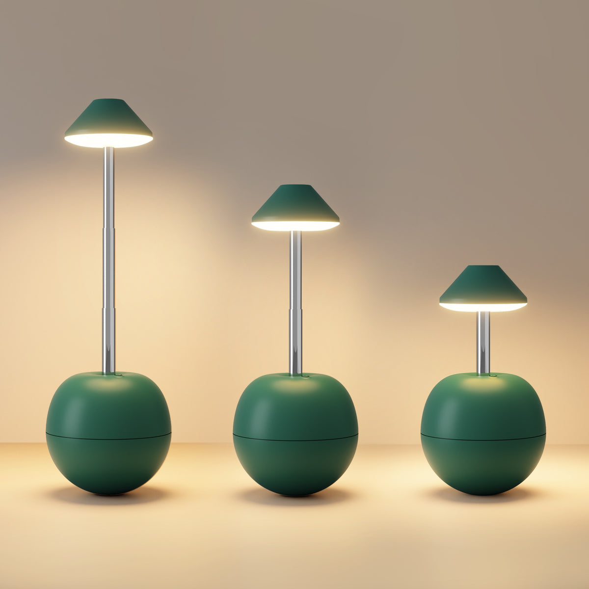 Green Creative Tumbler LED Night Light - Rechargeable RGB Desk Lamp with Remote Control - Height Adjustable, Brightness Adjustable, Bedside Ambient Light