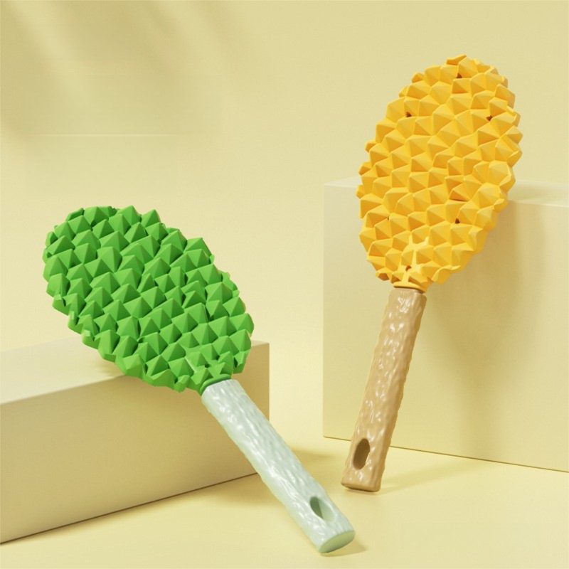 Green Pet Durian Massage Comb 2-Pack - Cat Deshedding Brush with Dual-Sided TPR Design for Soft Skin and Fur Cleaning