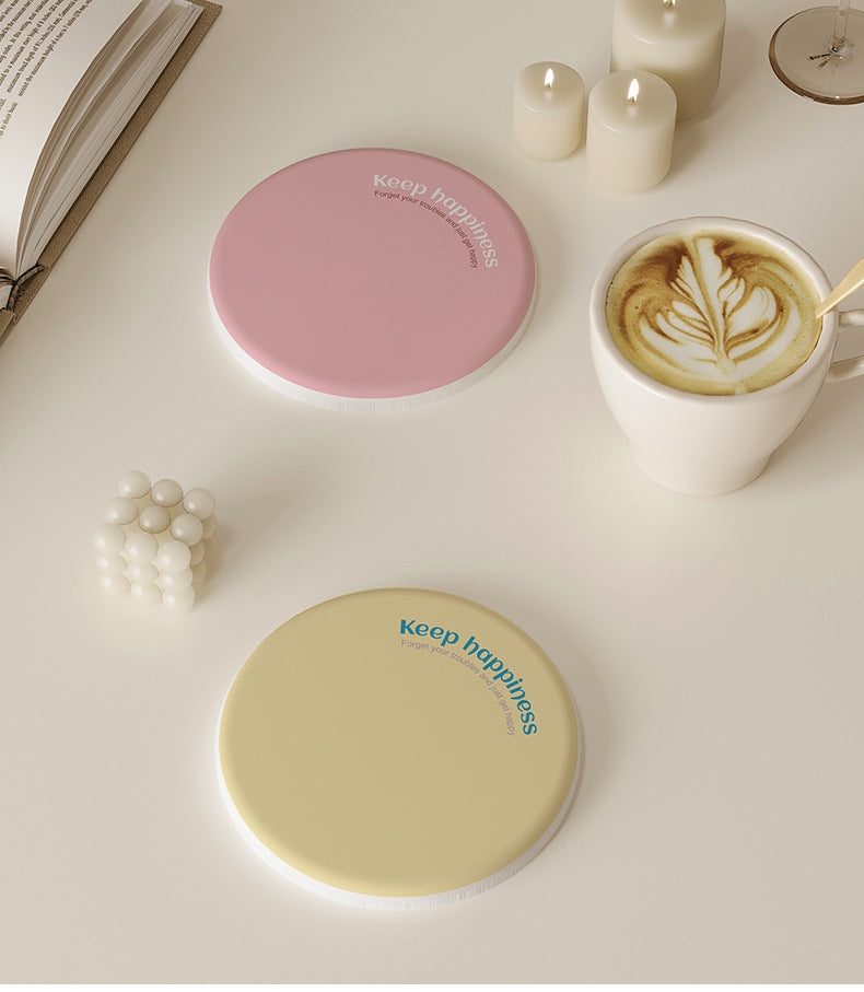 2 Pcs Pink Quick-Dry Natural Diatom Mud Coaster - Absorbent Bathroom Sink Mat for Kitchen and Washroom Use