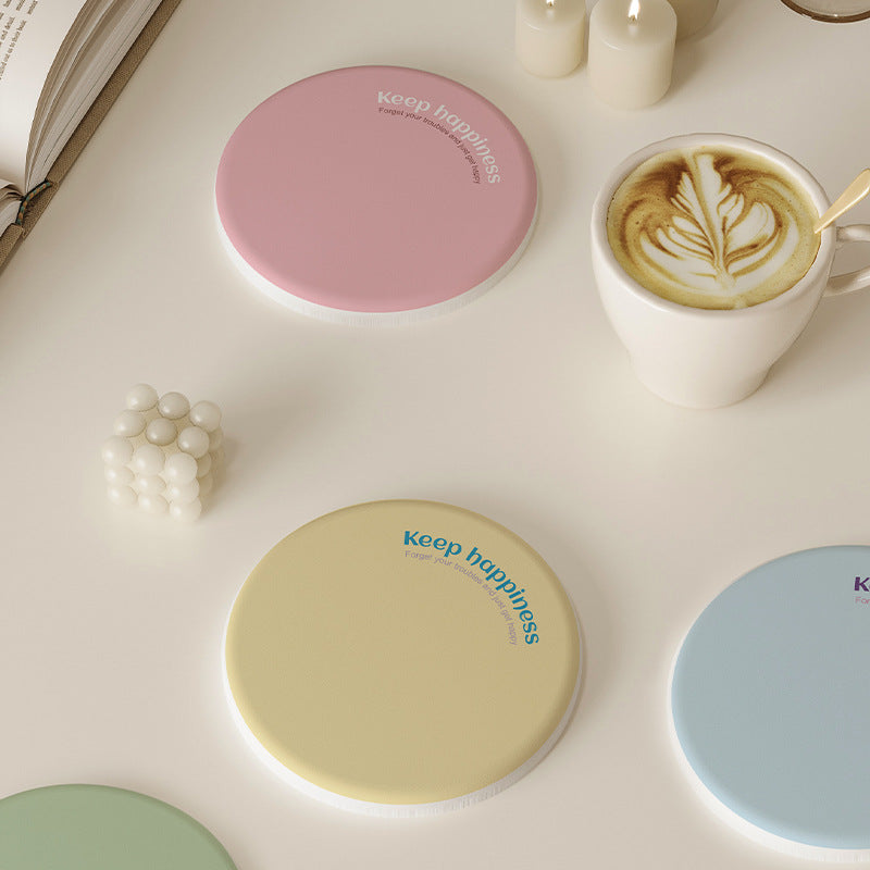 2 Pcs Purple Quick-Dry Natural Diatom Mud Coaster - Absorbent Bathroom Sink Mat for Kitchen and Washroom Use