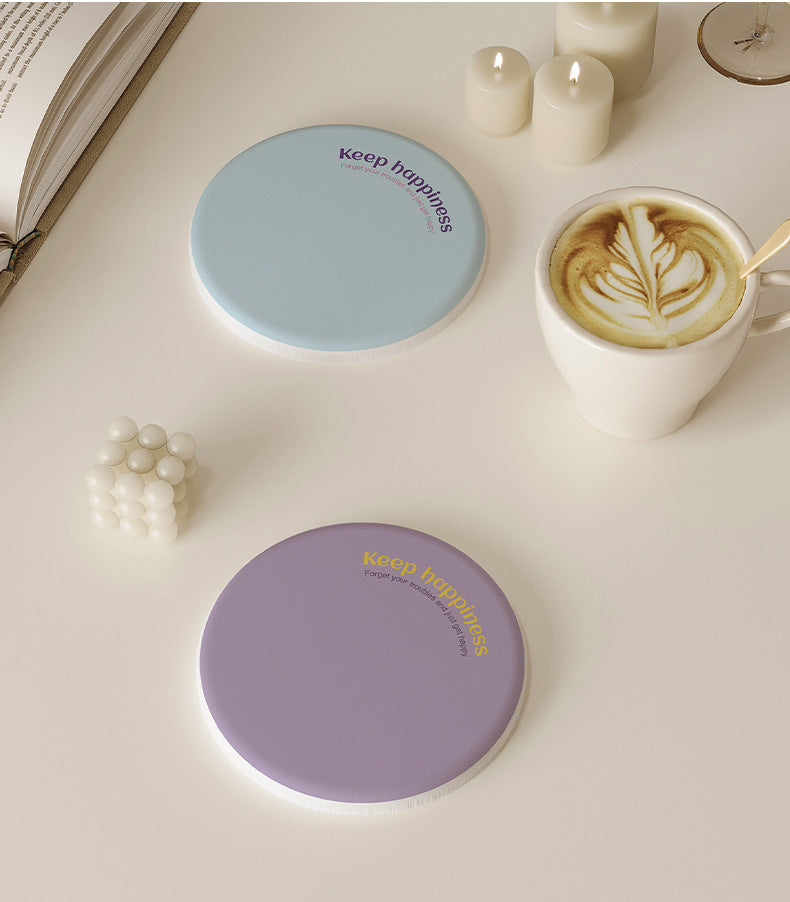 2 Pcs Purple Quick-Dry Natural Diatom Mud Coaster - Absorbent Bathroom Sink Mat for Kitchen and Washroom Use