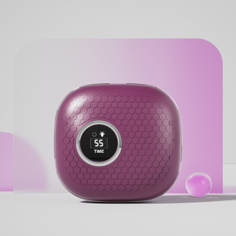 Purple Portable Sonic Wave Contact Lens Cleaner with LED Makeup Mirror - Automatic Electric Lens Cleaning Case for Daily Use