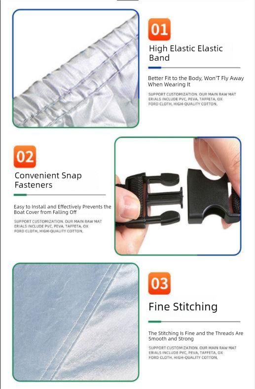 Black Heavy Duty Waterproof Tarp Covers with Storage Bag, Fits V-Hull, Fish&Ski, Pro-Style, Fishing, Runabout, Bass Boats, 11-13 feet (420cm x 270cm)