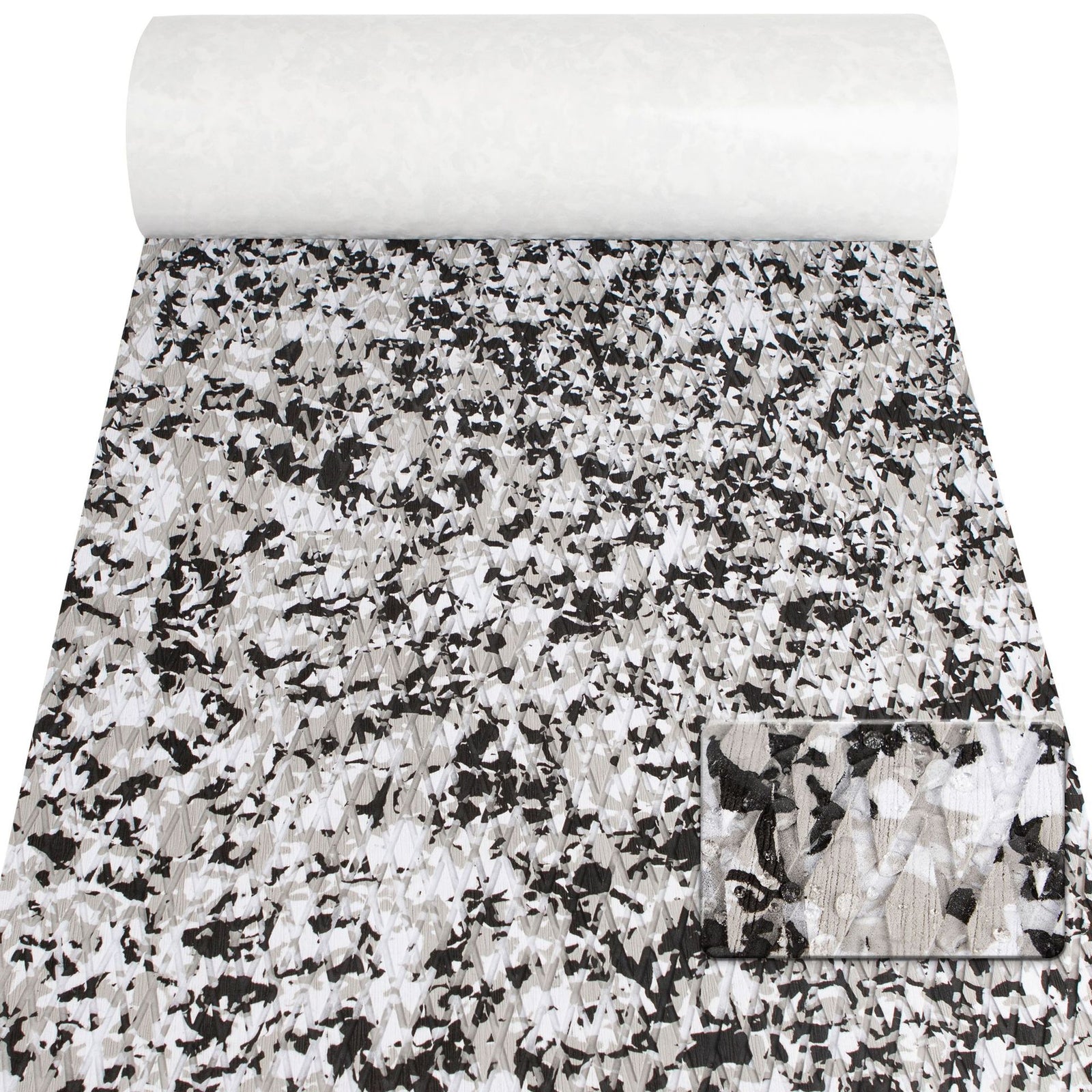Snow Camouflage EVA Boat Deck Mat - Non-Slip, Waterproof Flooring for Yacht, Boat, and Outdoor Use(2400x300x5mm)