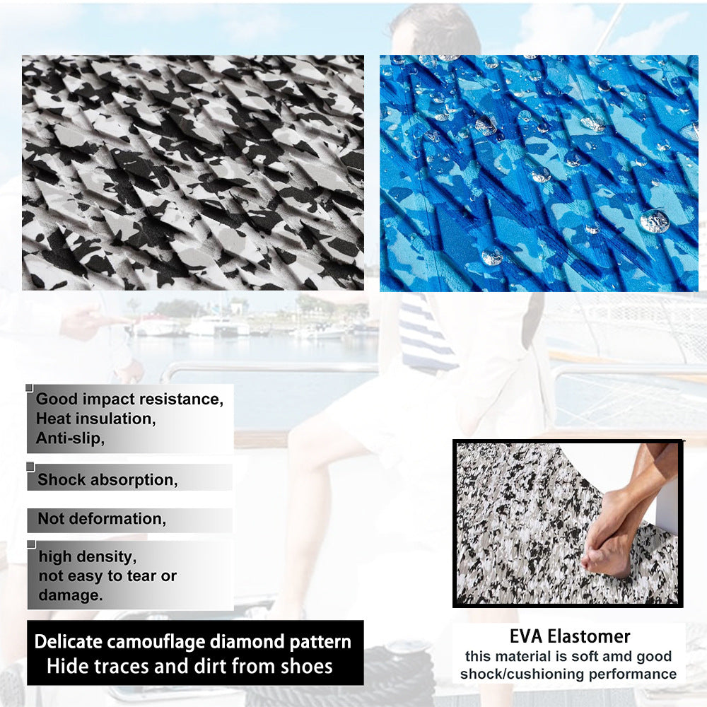Snow Camouflage EVA Boat Deck Mat - Non-Slip, Waterproof Flooring for Yacht, Boat, and Outdoor Use(2400x300x5mm)