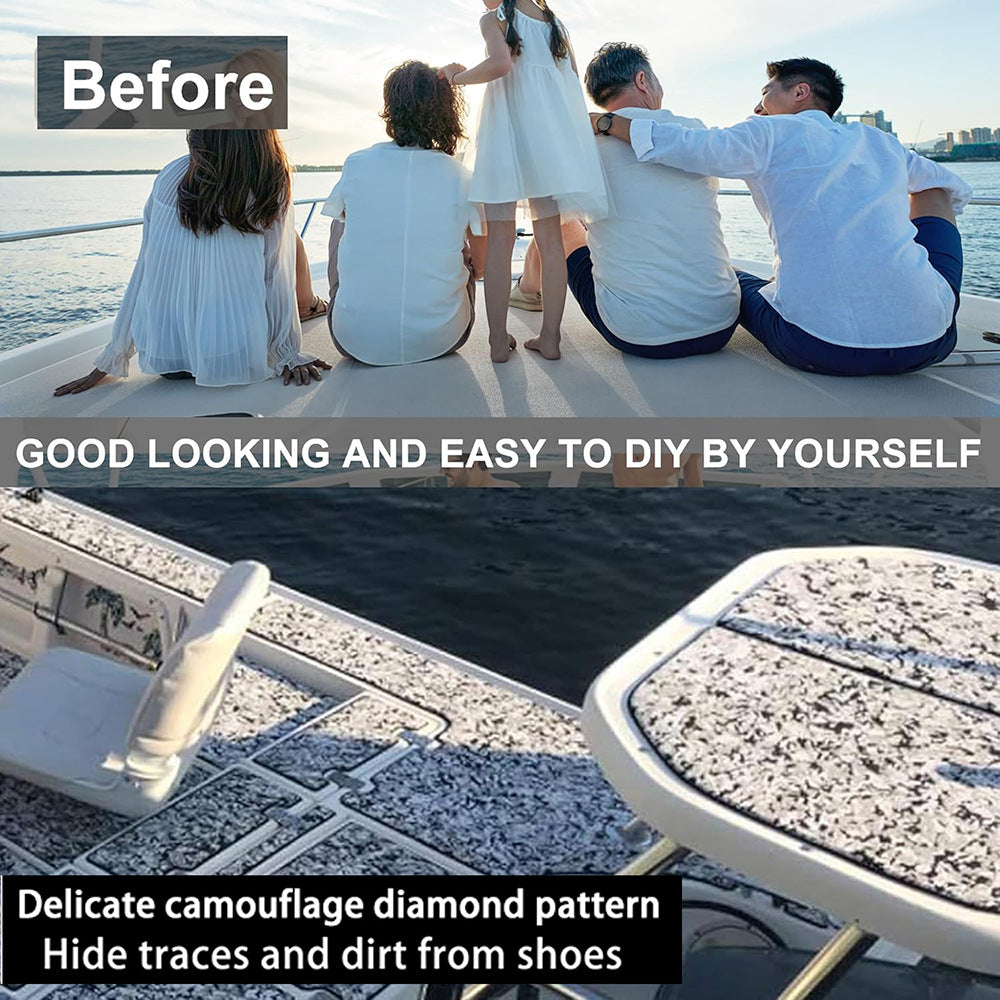 Snow Camouflage EVA Boat Deck Mat - Non-Slip, Waterproof Flooring for Yacht, Boat, and Outdoor Use(2400x300x5mm)