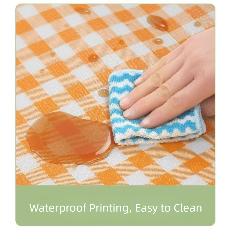 Yellow Lightweight Thickened Picnic Mat – Waterproof Outdoor Camping Ground Sheet for Hiking, Parks and Picnics(1.5*2M）