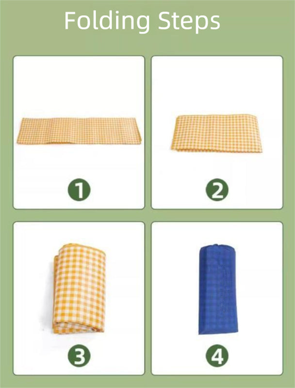 Yellow Lightweight Thickened Picnic Mat – Waterproof Outdoor Camping Ground Sheet for Hiking, Parks and Picnics(2*2M）