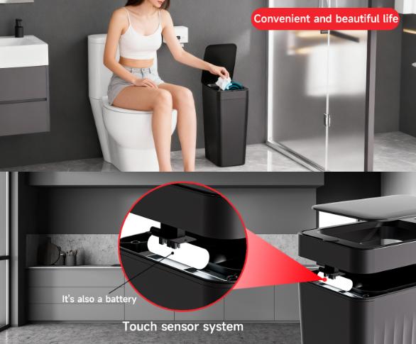 White Smart Sensor Trash Can – Slim, Durable, and Hands-Free Waste Bin for Kitchen, Bathroom, or Living Room