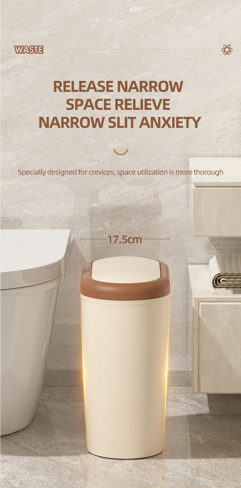 Grey Smart Sensor Trash Can – 15L Capacity, Compact Design for Home Use with Automatic Induction Opening(Three sensor modes)