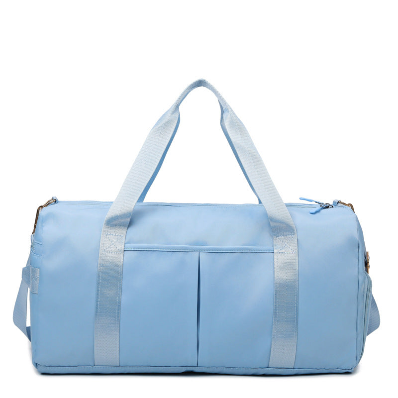 Blue Large Capacity Travel Duffel Bag – Wet &amp; Dry Separation, Shoe Compartment, and Luggage Sleeve for Gym, Yoga, and Short Trips