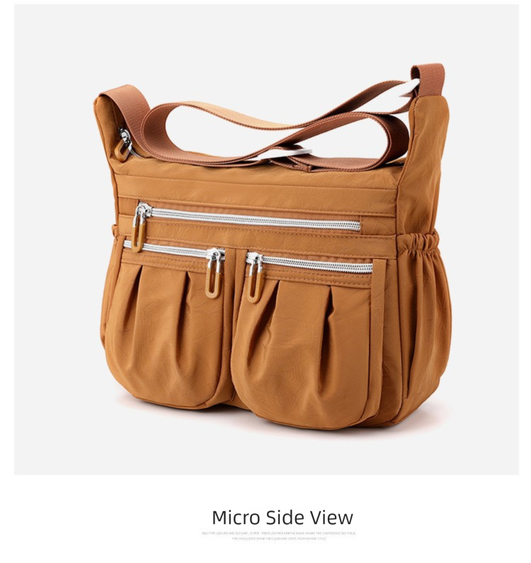 Black Multi-Pocket Lightweight Nylon Crossbody Bag – Stylish, Functional, and Spacious Shoulder Bag for Women