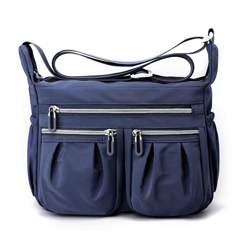 Dark Blue Multi-Pocket Lightweight Nylon Crossbody Bag – Stylish, Functional, and Spacious Shoulder Bag for Women