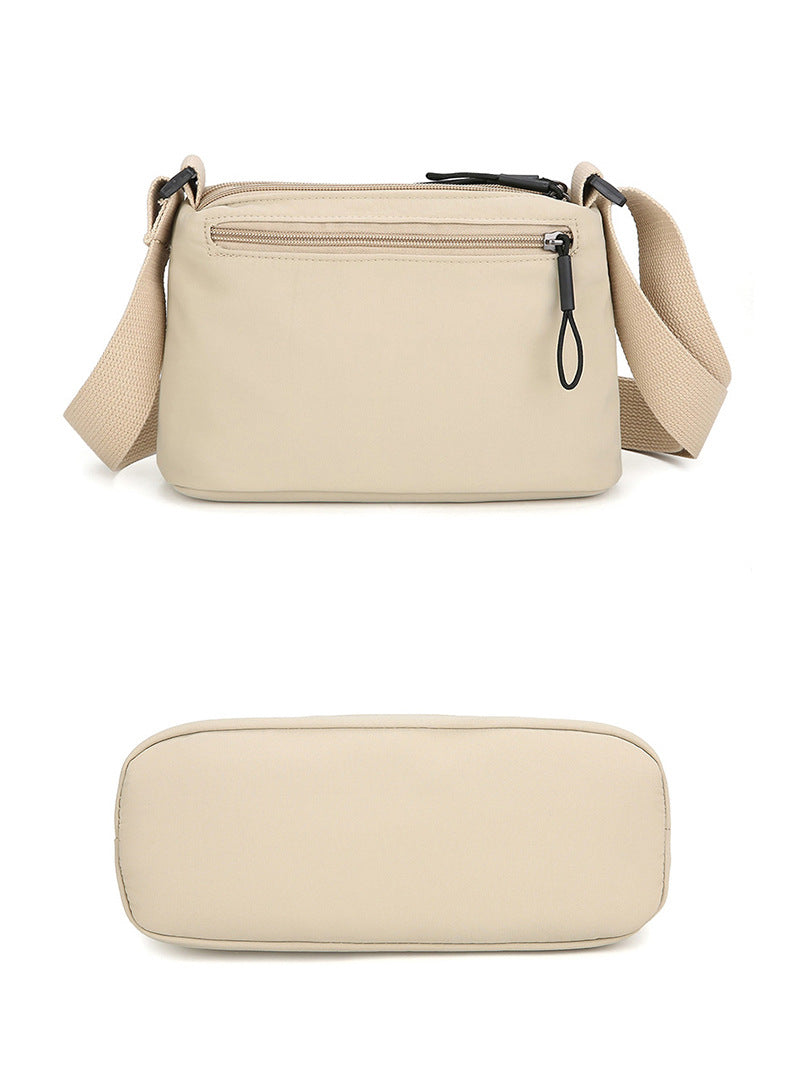 Green Lightweight Multi-Layer Crossbody Bag for Women – Compact, Water-Resistant Nylon Shoulder Bag with Adjustable Strap