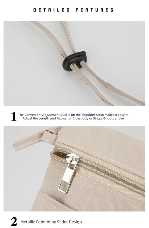 Beige Minimalist Lightweight Nylon Crossbody Phone Bag - Compact & Stylish for Women