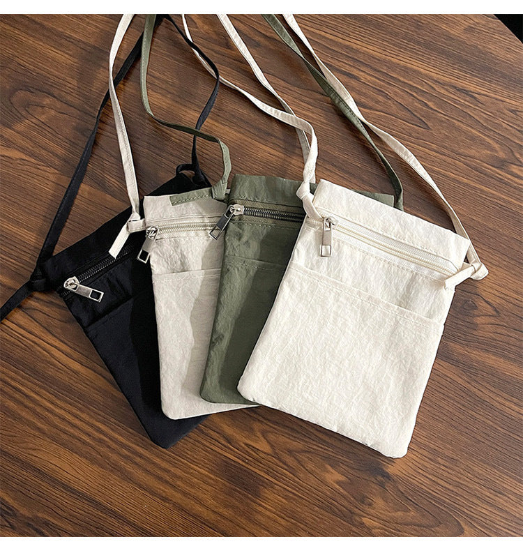 Dark Beige Minimalist Lightweight Nylon Crossbody Phone Bag - Compact & Stylish for Women