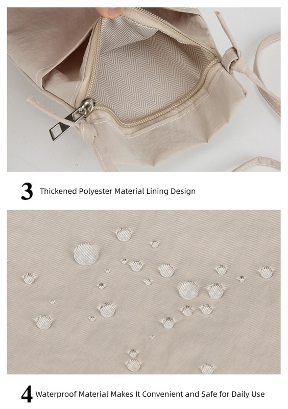 Dark Beige Minimalist Lightweight Nylon Crossbody Phone Bag - Compact & Stylish for Women