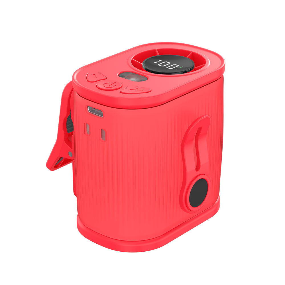 Red High-Speed Mini Clip Fan with 360° Rotation – Portable, Rechargeable &amp; Multi-Functional Cooling Solution
