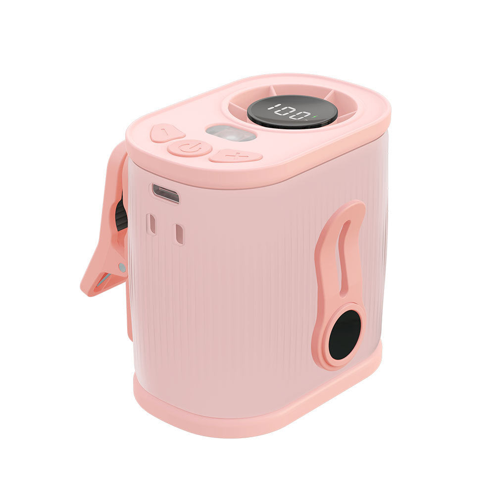 Pink High-Speed Mini Clip Fan with 360° Rotation – Portable, Rechargeable &amp; Multi-Functional Cooling Solution