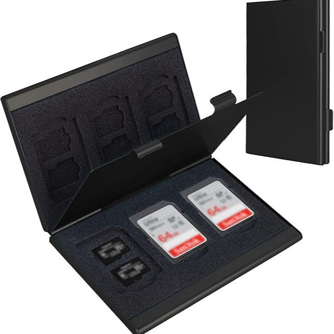 Black High-Quality Aluminum SD &amp; TF Card Case – Premium Storage Solution for Memory Cards(Memory card not included)