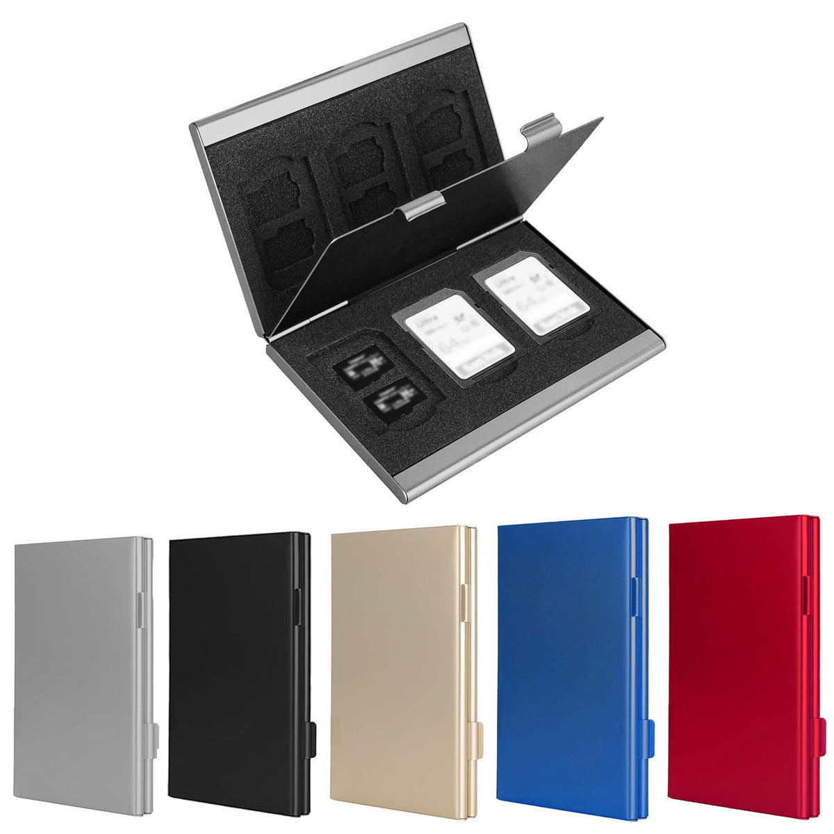 Red High-Quality Aluminum SD & TF Card Case – Premium Storage Solution for Memory Cards(Memory card not included)