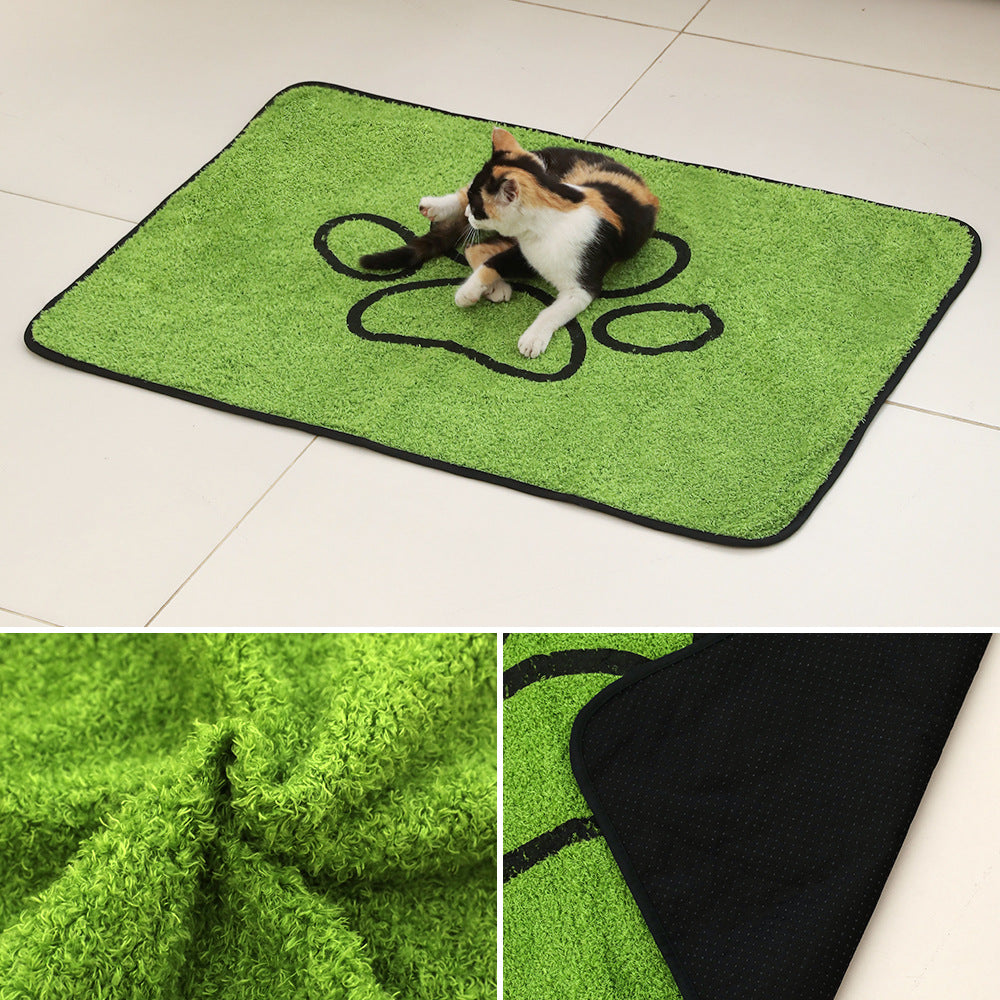 2 Pcs Artificial Grass Pet Mat – Soft, Fast-Drying &amp; Non-Slip Sleeping Pad for Cats and Dogs(60*90cm)
