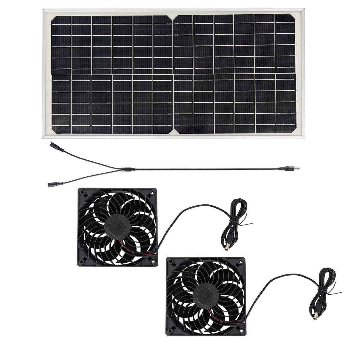 Solar Panel Fan Kit – 16W Monocrystalline Solar Powered Ventilation System with Dual Fans