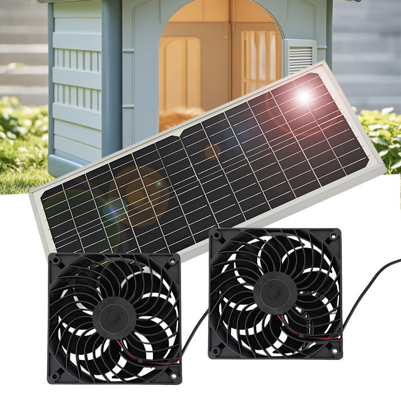 Solar Panel Fan Kit – 16W Monocrystalline Solar Powered Ventilation System with Dual Fans