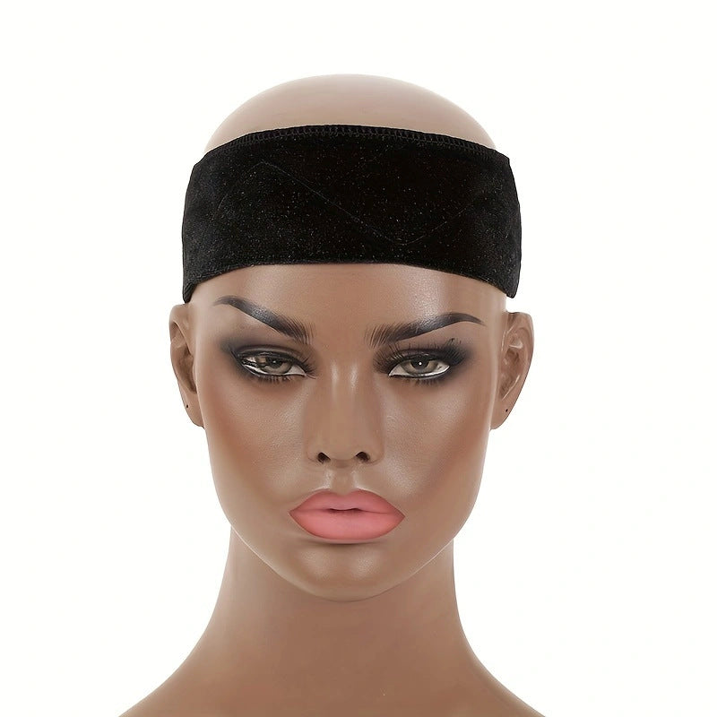 3-Pack Black Velvet Wig Headband – Soft, Stretchy &amp; Secure Lace Wig Band for Seamless Hairpiece Fit
