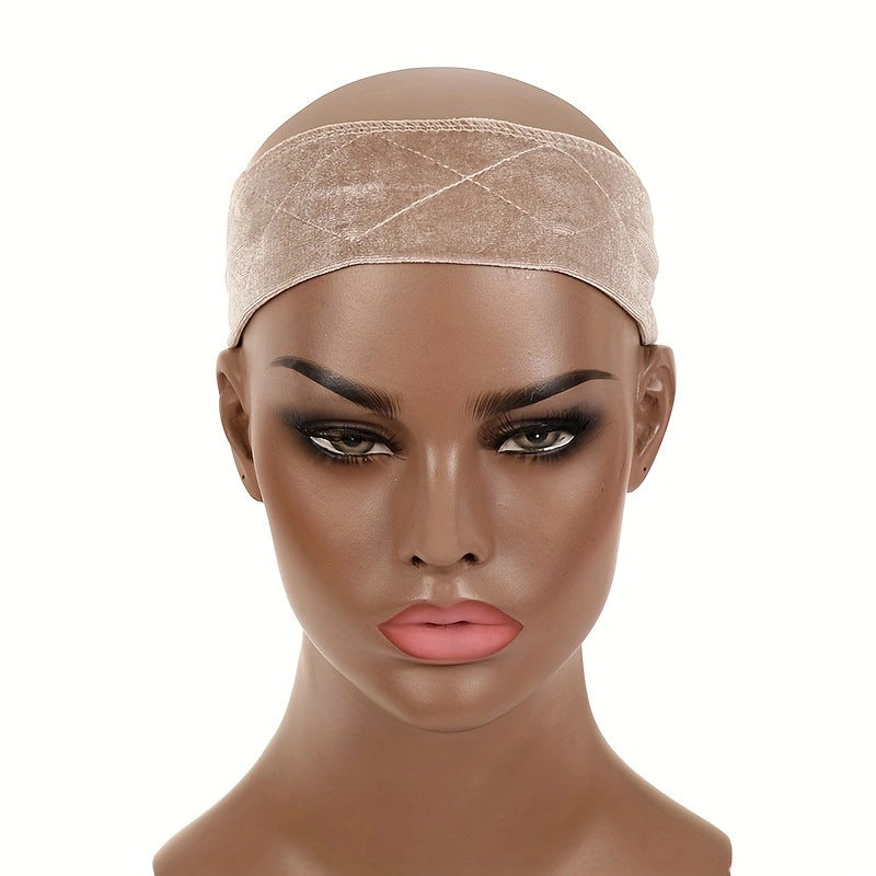 3-Pack Khaki Velvet Wig Headband – Soft, Stretchy &amp; Secure Lace Wig Band for Seamless Hairpiece Fit