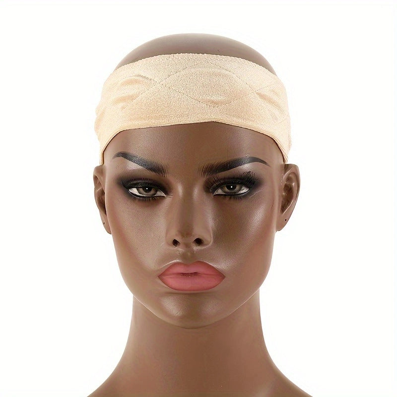 3-Pack Beige Velvet Wig Headband – Soft, Stretchy &amp; Secure Lace Wig Band for Seamless Hairpiece Fit