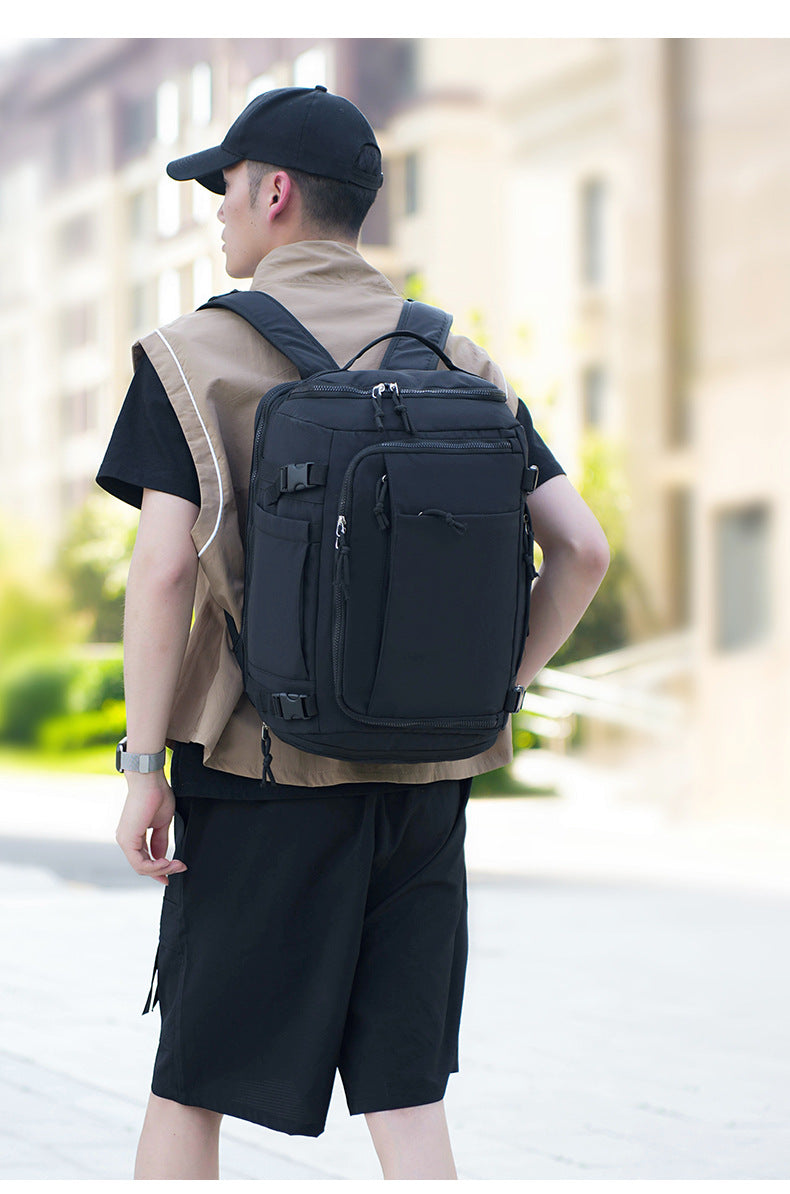 Black Stylish & Spacious Backpack – Lightweight, Expandable Travel & Daily Use Rucksack (31×20×43cm)