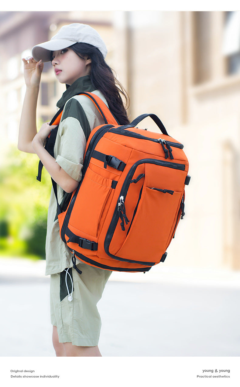 Black Stylish & Spacious Backpack – Lightweight, Expandable Travel & Daily Use Rucksack (31×20×43cm)