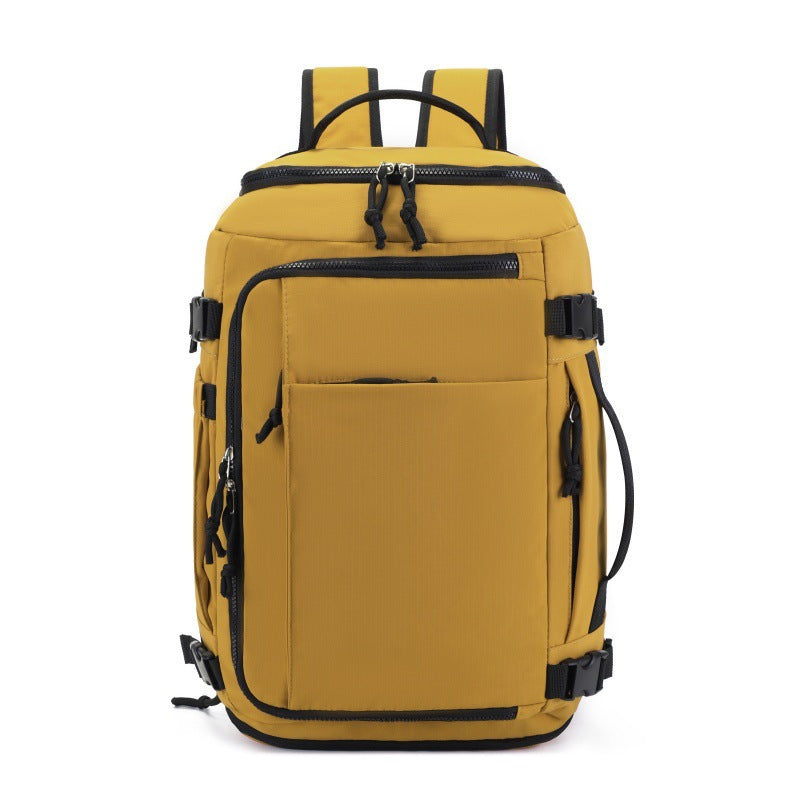 Yellow Stylish &amp; Spacious Backpack – Lightweight, Expandable Travel &amp; Daily Use Rucksack (31×20×43cm)