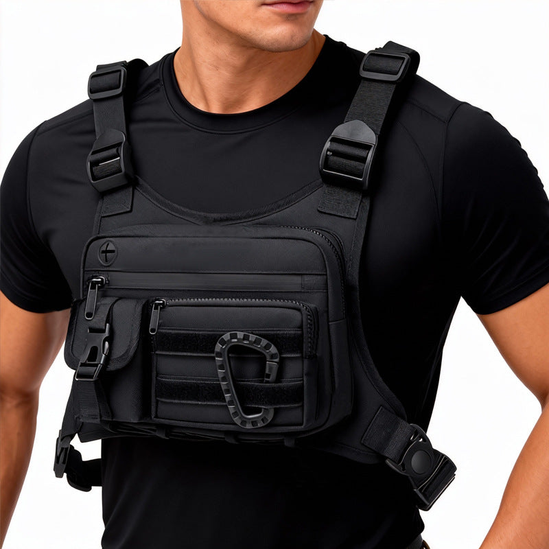 Green Outdoor Tactical Chest Pack – Lightweight Running & Hiking Vest for Men (27×17×5cm)