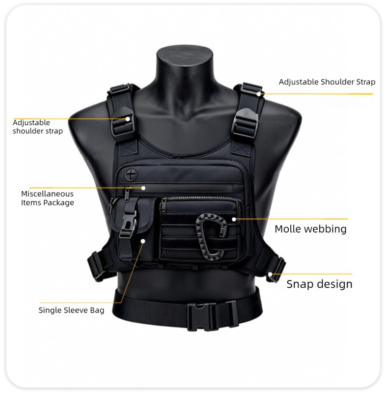 Green Outdoor Tactical Chest Pack – Lightweight Running & Hiking Vest for Men (27×17×5cm)