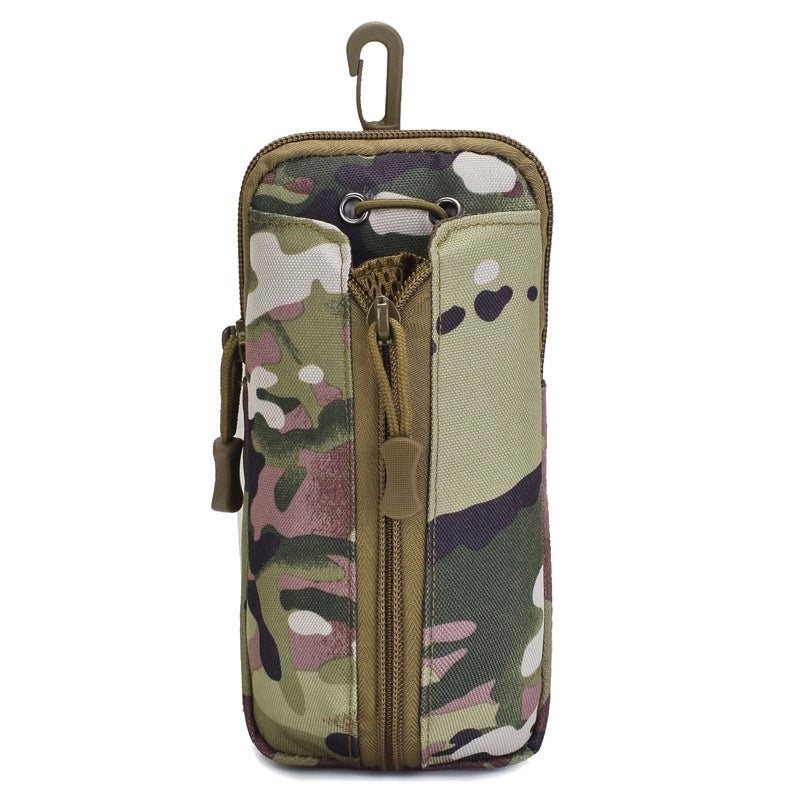 Green camouflage Multi-Functional Outdoor Water Bottle &amp; Phone Pouch – Tactical Zippered Waist Pack for Travel, Hiking, and Daily Use