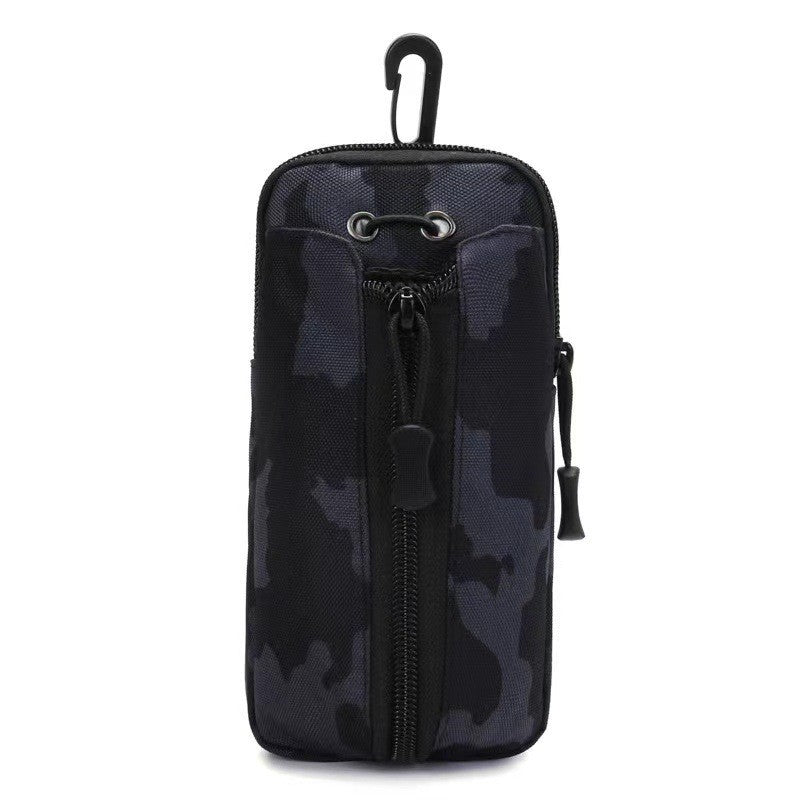 Black camouflage Multi-Functional Outdoor Water Bottle &amp; Phone Pouch – Tactical Zippered Waist Pack for Travel, Hiking, and Daily Use