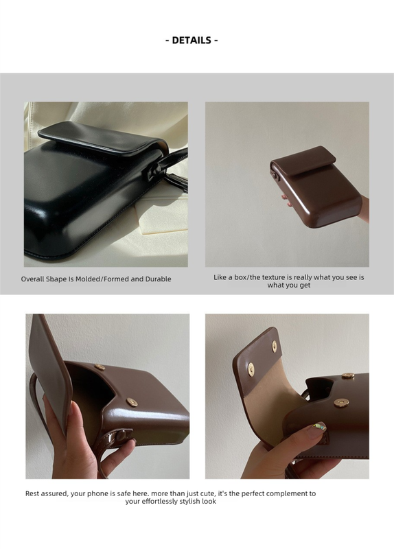 Brown Stylish Women's Crossbody Phone Bag – Compact Vertical PU Leather Mini Shoulder Bag with Magnetic Closure (Adjustable Strap)