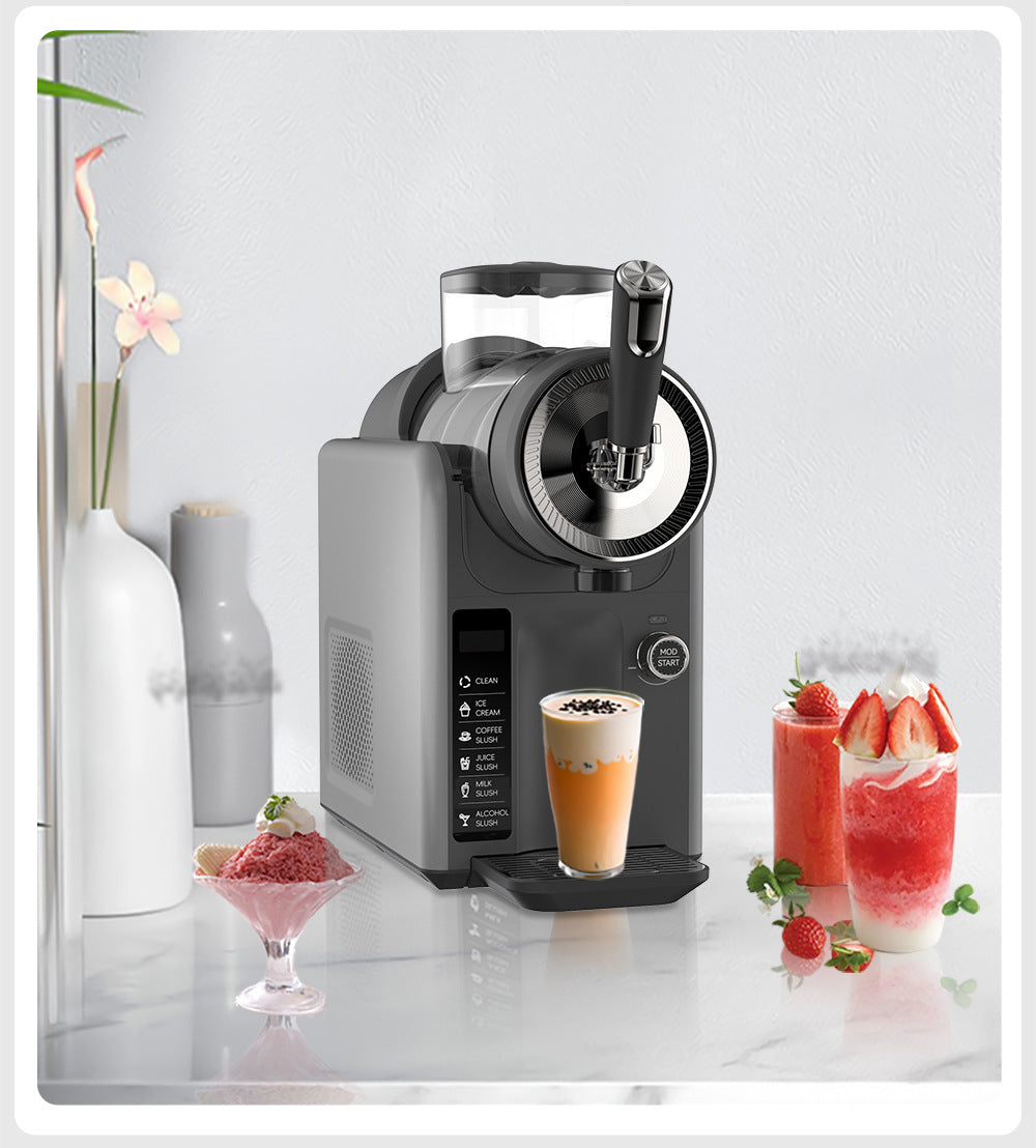 Dark Grey Compact Home Cold Drink &amp; Ice Cream Maker – Multi-Functional Slush, Milkshake, Coffee, Cocktail &amp; Ice Cream Machine with Auto-Clean Function (AU Plug)