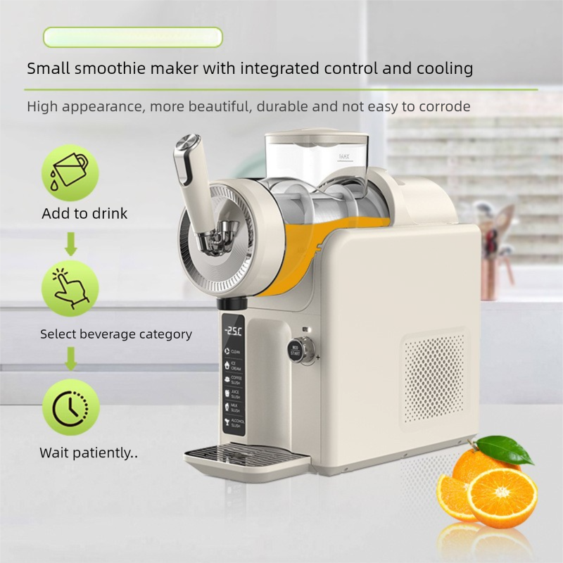 White Compact Home Cold Drink &amp; Ice Cream Maker – Multi-Functional Slush, Milkshake, Coffee, Cocktail &amp; Ice Cream Machine with Auto-Clean Function (AU Plug)