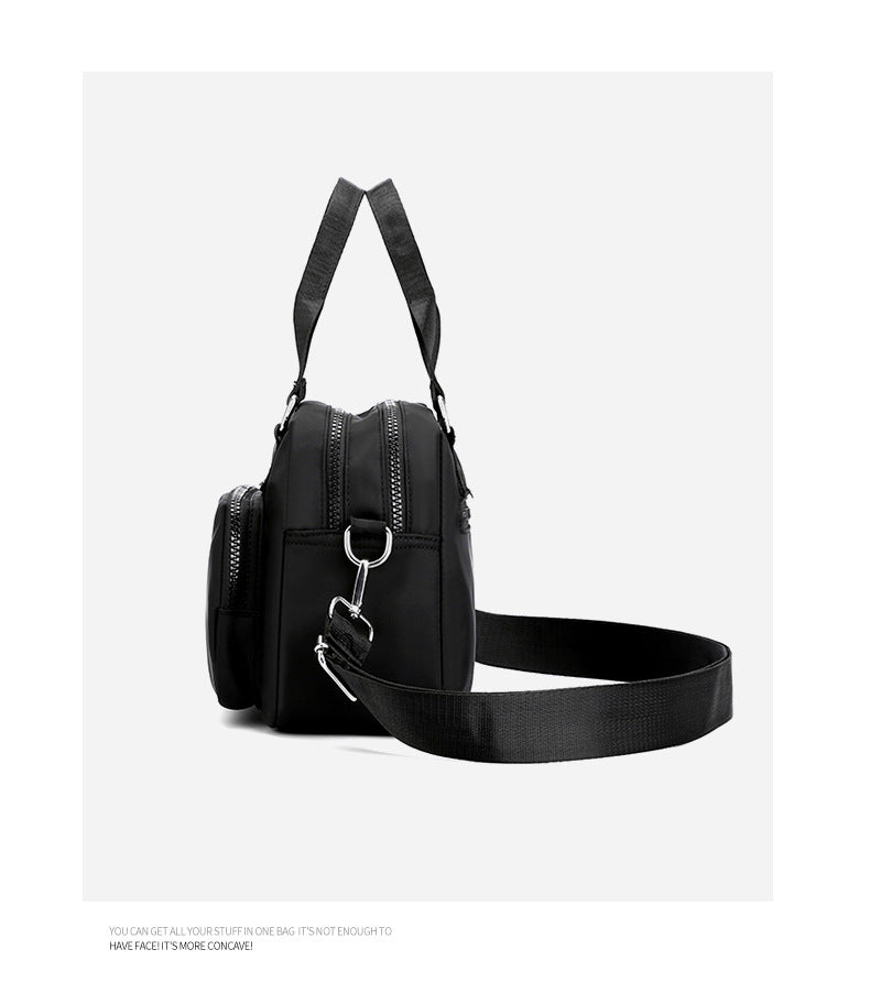 Black Large Capacity Single Shoulder Bag – Waterproof Nylon Tote with Adjustable Strap, Multi-Functional Design for Everyday Use
