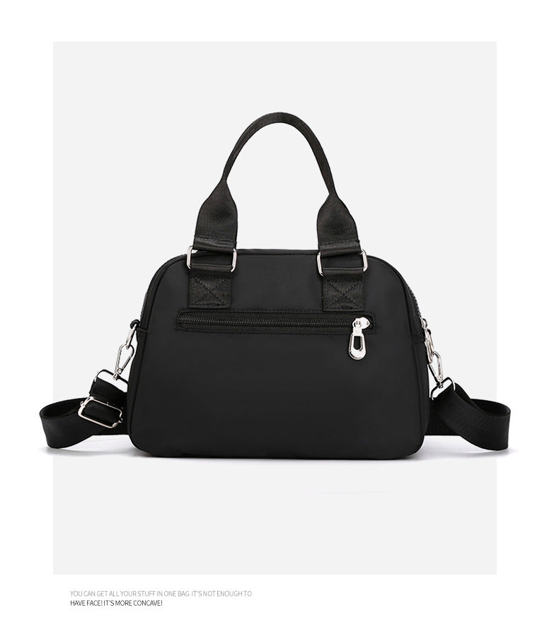 Black Large Capacity Single Shoulder Bag – Waterproof Nylon Tote with Adjustable Strap, Multi-Functional Design for Everyday Use